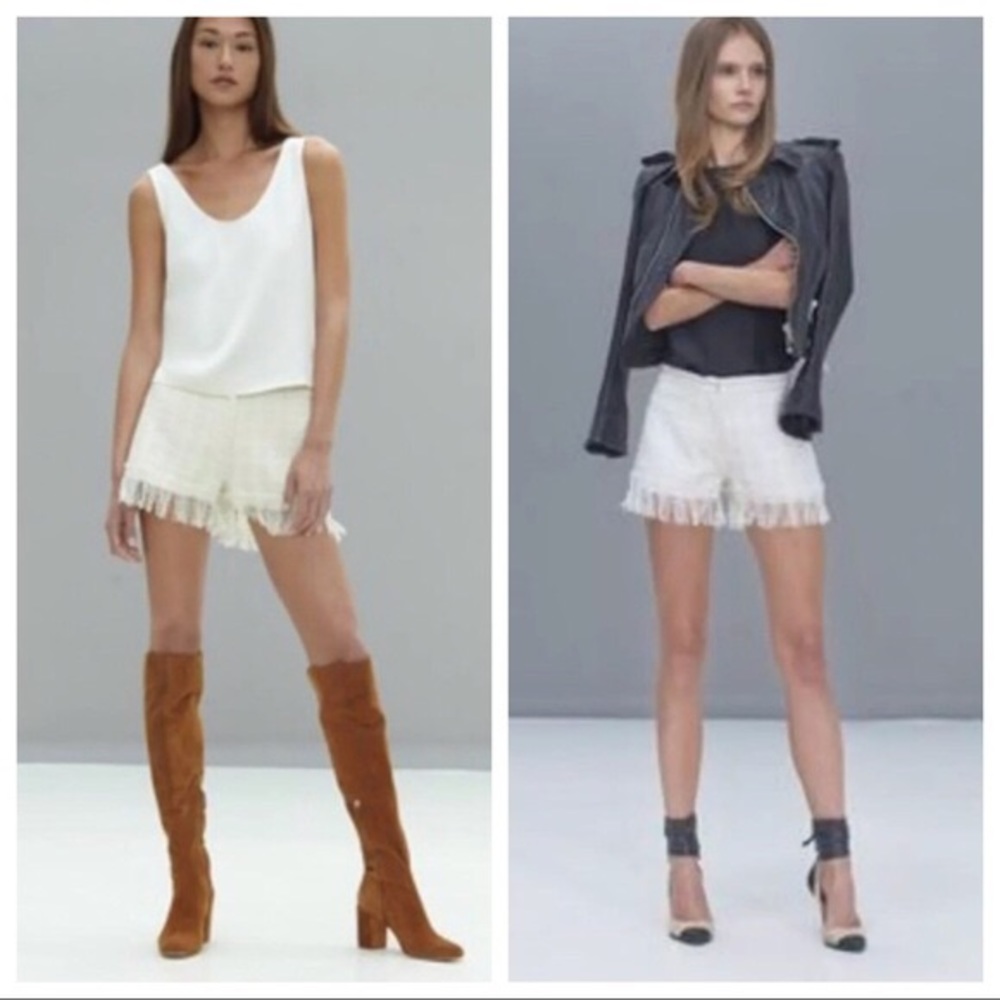 Alexie Tweed Frindge Shorts